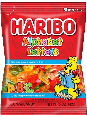 HARIBO 5OZ ALPHABET LETTERS