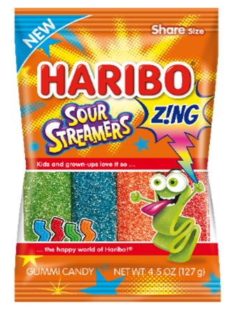 HARIBO 4.5OZ Z!NG SOUR STREAMERS