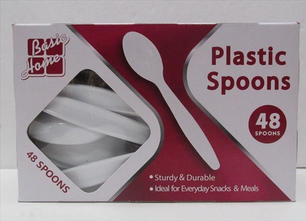 PLASTIC SPOONS BOX 24/48CTBASIC HOME