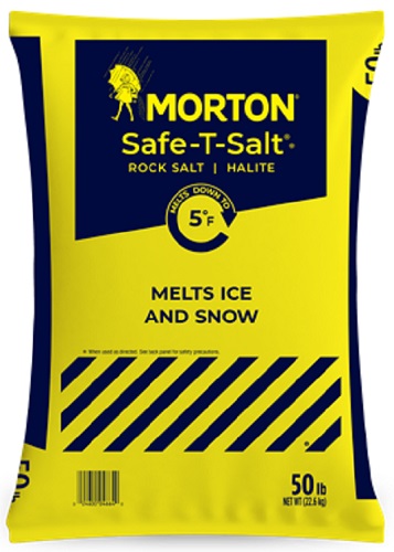 ROCK SALT 50 LBS MORTON SAFE-T-SALT**BY PALLET ONLY--49 BAGS**