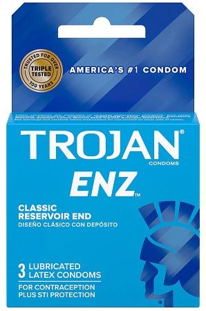 TROJAN LIGHT BLUE LUBRICATED ENZ 3PK*BUY A CASE GET $16 OFF*