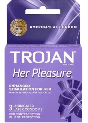 TROJAN HER PLEASURE PURPLE 3PK