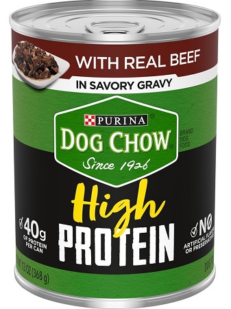 PURINA DOG CHOW HIGH PROTEIN CAN 13OZ BEEF IN GRAVY