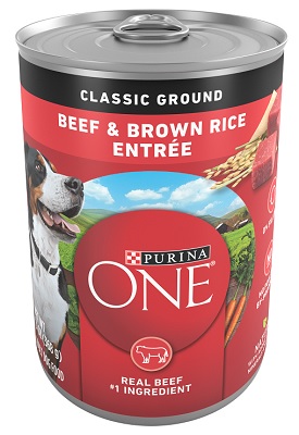PURINA ONE CLASSIC DOG FOOD BEEF & BROWN RICE 13OZ