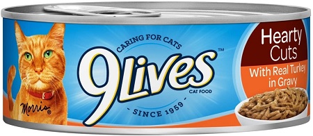 9 LIVES CAN 5.5OZ TURKEY IN GRAVY HEARTY CUTS(EASY OPEN CAN)