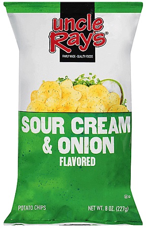 UNCLE RAY'S 8OZ SOUR CREAM & ONION CHIPS