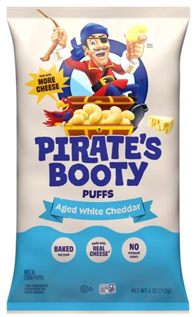 PIRATE'S BOOTY PUFFS AGED WHITE CHEDDAR  4oz**AVAILABLE 11/2026**