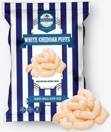 GRANDPAPA'S WHITE CHEDDAR PUFFS 16/3OZ
