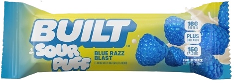 BUILT SOUR PUFFS PROTEIN BAR BLUE RAZZ BLAST(12/1.41OZ)