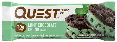 QUEST BAR ORIGINAL  MINT CHOCOLATE CHUNK 2.12oz*$3.00 OFF PER BOX*