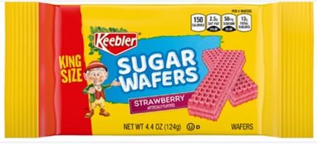 KEEBLER SUGAR WAFERS STRAWBERRY 4.4OZ KING SIZE