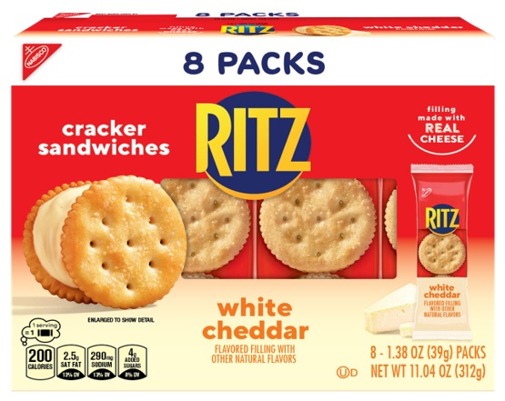 NABISCO RITZ SANDWICH WHITE CHEDDAR 1.38OZ**AVAILABLE - 10/2026**