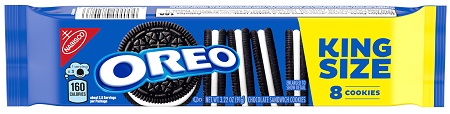 NABISCO KING SIZE OREO 3.22OZ (8 COOKIES)**MANUFACTURER GUARANTEED SHELF LIFE IS 45 DAYS**
