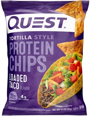 QUEST PROTEIN TORTILLA CHIPS LOADED TACO   8/1.1oz