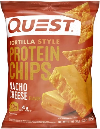 QUEST PROTEIN TORTILLA CHIPS NACHO CHEESE   8/1.1oz