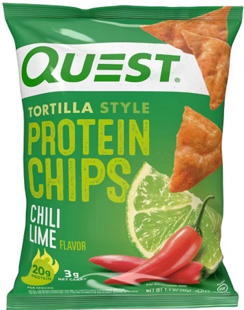 QUEST PROTEIN TORTILLA CHIPS CHILI LIME  8/1.1oz
