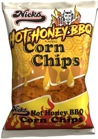 NICK'S HOT HONEY BBQ CORN CHIPS  4OZ