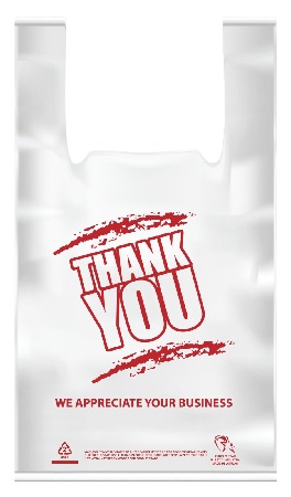 PLASTIC (T-SHIRT) CARRY-OUT BAGS *WHITE* (SHOPPING BAGS HEAVY DUTY)11.5 x 6.5 x 20 MICRON