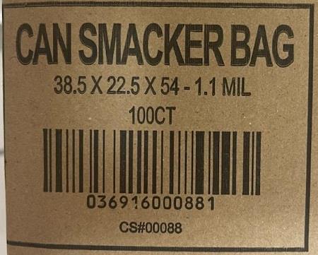 CAN SMACKER BAG 100CT38.5 X 22.5 X 54--1.1 MIL