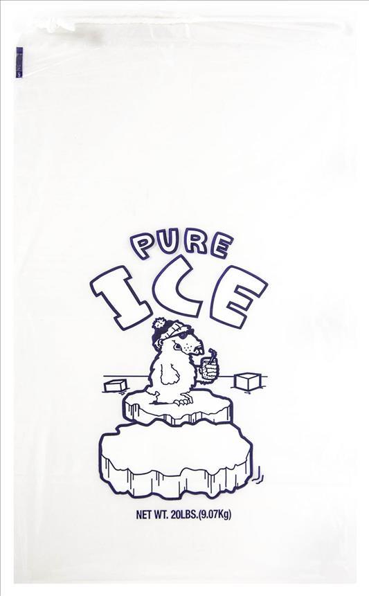 ICE BAGS #20LB W/STRING(2 MIL)