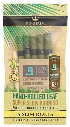 KING PALM POUCHES SLIM 5PK(FREE OF TOBACCO & ADDITIVES)